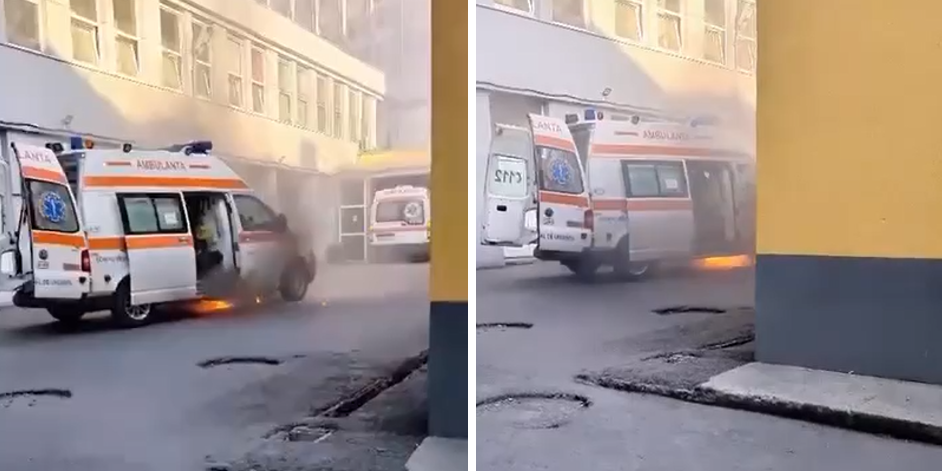 Incendiu ambulanță SAJ Ialomița