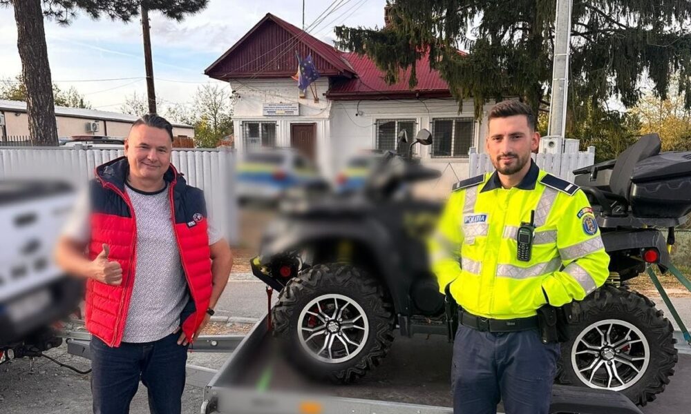 ATV furat din Ungaria, găsit de polițiștii din Grădiștea