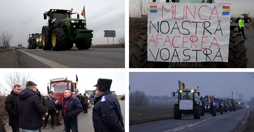 Protest Lehliu-Gară fermieri și transportatori