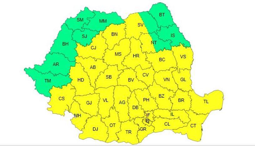 cod galben vreme rea Călărași