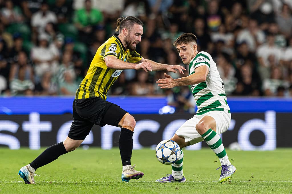 jug stanojev of fc kairat almaty with ivan fresneda of